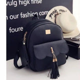6 Senses Tassel Women Backpack Mini Shoulder Bag