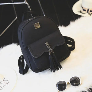 6 Senses Tassel Women Backpack Mini Shoulder Bag