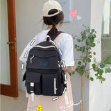 Casual School College Book Bag Canvas Large Capacity Travel Backpack