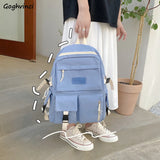 Casual School College Book Bag Canvas Large Capacity Travel Backpack