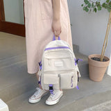Casual School College Book Bag Canvas Large Capacity Travel Backpack