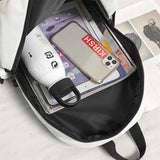 Unisex Patchwork Casual Backpack All-match Book Bag Waterproof Teens Ins