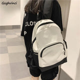 Unisex Patchwork Casual Backpack All-match Book Bag Waterproof Teens Ins