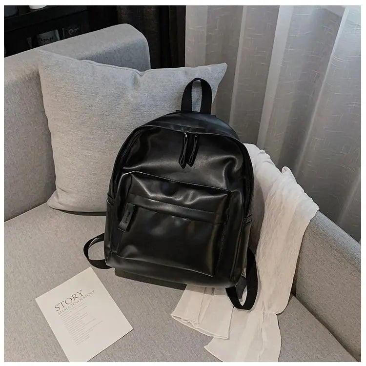 Women's PU Leather Backpack Large Capacity Multi-function Bag