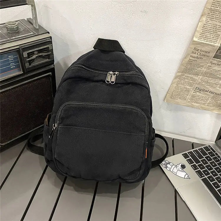 Canvas Women's Backpack School Book Bag Travel Rucksack Retro Preppy Ins