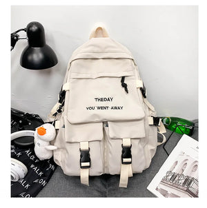 Canvas Backpack Women Large Capacity Harajuku Vintage Style