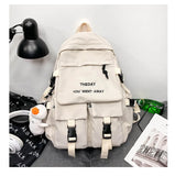 Canvas Backpack Women Large Capacity Harajuku Vintage Style