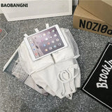 Canvas Patchwork Drawstring Solid Harajuku Travel Backpack