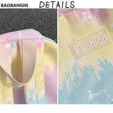 Canvas Tie-dye Harajuku Colorful Backpack Women
