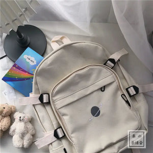 Embroidery Leisure Couples Harajuku Large Capacity Backpack