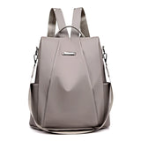 Women Nylon Travel Backpack Large Capacity Water-proof Gray