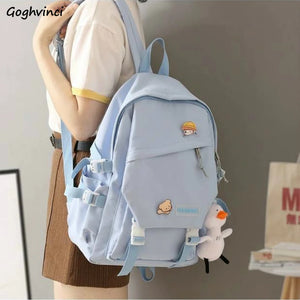 Waterproof Nylon Backpack Women Sweet Girls Large Capacity School Bag