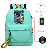 Demon Slayer Anime Outdoor Canvas Backpack Women Sports Bag