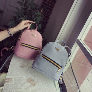 Backpacks Women PU Mini Casual Patchwork Zipper Versatile Students