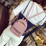 Backpacks Women PU Mini Casual Patchwork Zipper Versatile Students