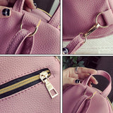 Backpacks Women PU Mini Casual Patchwork Zipper Versatile Students