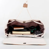 Women Panelled String Canvas Bag Belt Preppy Harajuku Ins Large Capacity