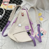 Canvas School Backpack Harajuku Style College Rucksack