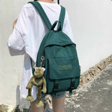 Canvas Patchwork Backpack Women Harajuku Travel Bag