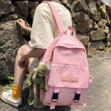Canvas Patchwork Backpack Women Harajuku Travel Bag
