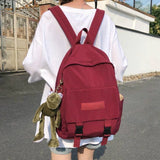 Canvas Patchwork Backpack Women Harajuku Travel Bag