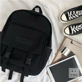 Canvas Patchwork Backpack Women Harajuku Travel Bag