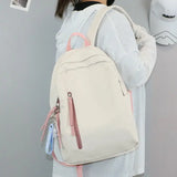 Women Patchwork Waterproof College Book Bag Casual Travel Rucksack