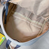 Women Patchwork Waterproof College Book Bag Casual Travel Rucksack