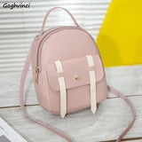 Pink Mini Crossbody Backpack for Women, Stylish Girls School Bag