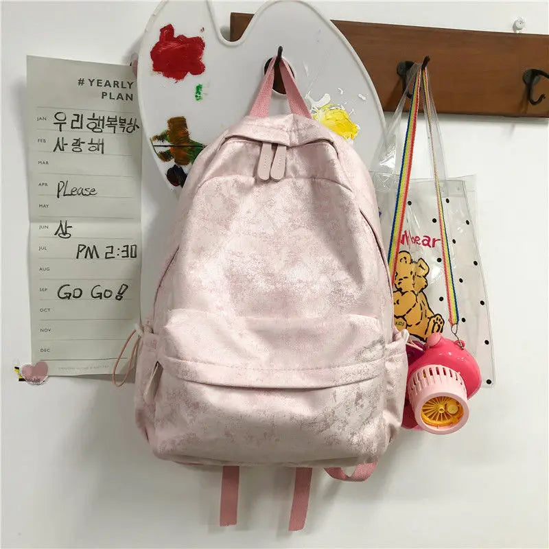 Pink Harajuku Print Backpack for Women