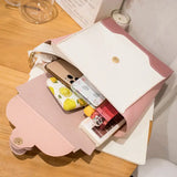 Pink Leather School Bag for Girls Teenage High Packbag