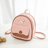 Vintage PU Leather Backpack for Teenage Girls