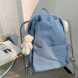 Women's Casual Travel School Backpack Large Capacity Nylon Solid Color