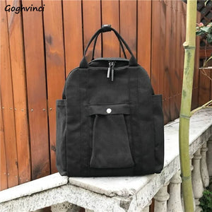 Backpacks Women Solid Casual Outdoor All-match Large Capacity School Bags