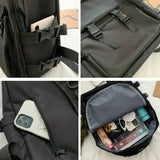 Backpacks Women Solid Travel Unisex Multi-storage Womens All-match Collage Bags