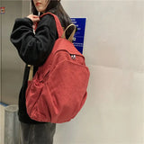 Canvas School Backpack Preppy Style Large Capacity Vintage Bag