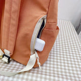 Canvas Backpack Women Solid Preppy Style Large Capacity Bag