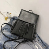 Women PU Backpack Portable String Book-bags Travel Streetwear All-match