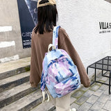 Tie Dye Womens Backpack Large Capacity Multi-function Travel School Bags