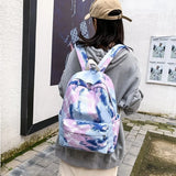 Tie Dye Womens Backpack Large Capacity Multi-function Travel School Bags