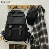 Canvas Solid Large Capacity Backpack Women Unisex