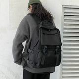 Canvas Solid Large Capacity Backpack Women Unisex