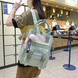 Girls Ring Bag Travel Laptop Backpack Women Notebook Back Pack Patchwork Bagpack