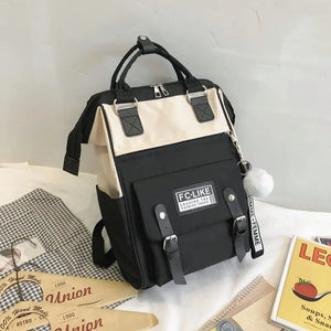 Girls Ring Bag Travel Laptop Backpack Women Notebook Back Pack Patchwork Bagpack
