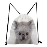 Students Backpack with Animal ID Photo Drawstring Bag
