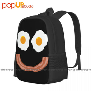 Bacon And Eggs Smile Joke Backpack Large Capacity Schoolbag Storage Bag