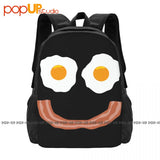 Bacon And Eggs Smile Joke Backpack Large Capacity Schoolbag Storage Bag