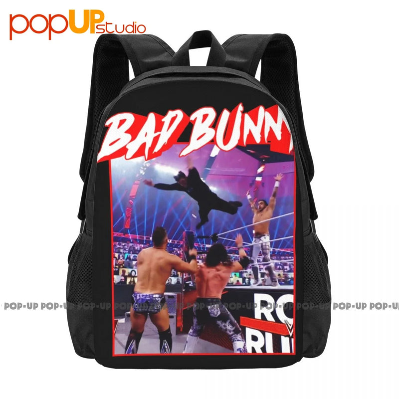 Bad Bunny Royal Rumble Splash Backpack Large Capacity School Gym Bag