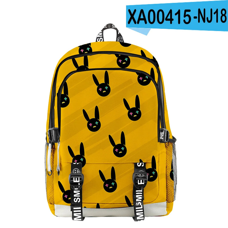 Bad Bunny Kids Anime Backpack Waterproof Oxford School Bag