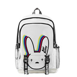 Bad Bunny Kids Anime Backpack Waterproof Oxford School Bag